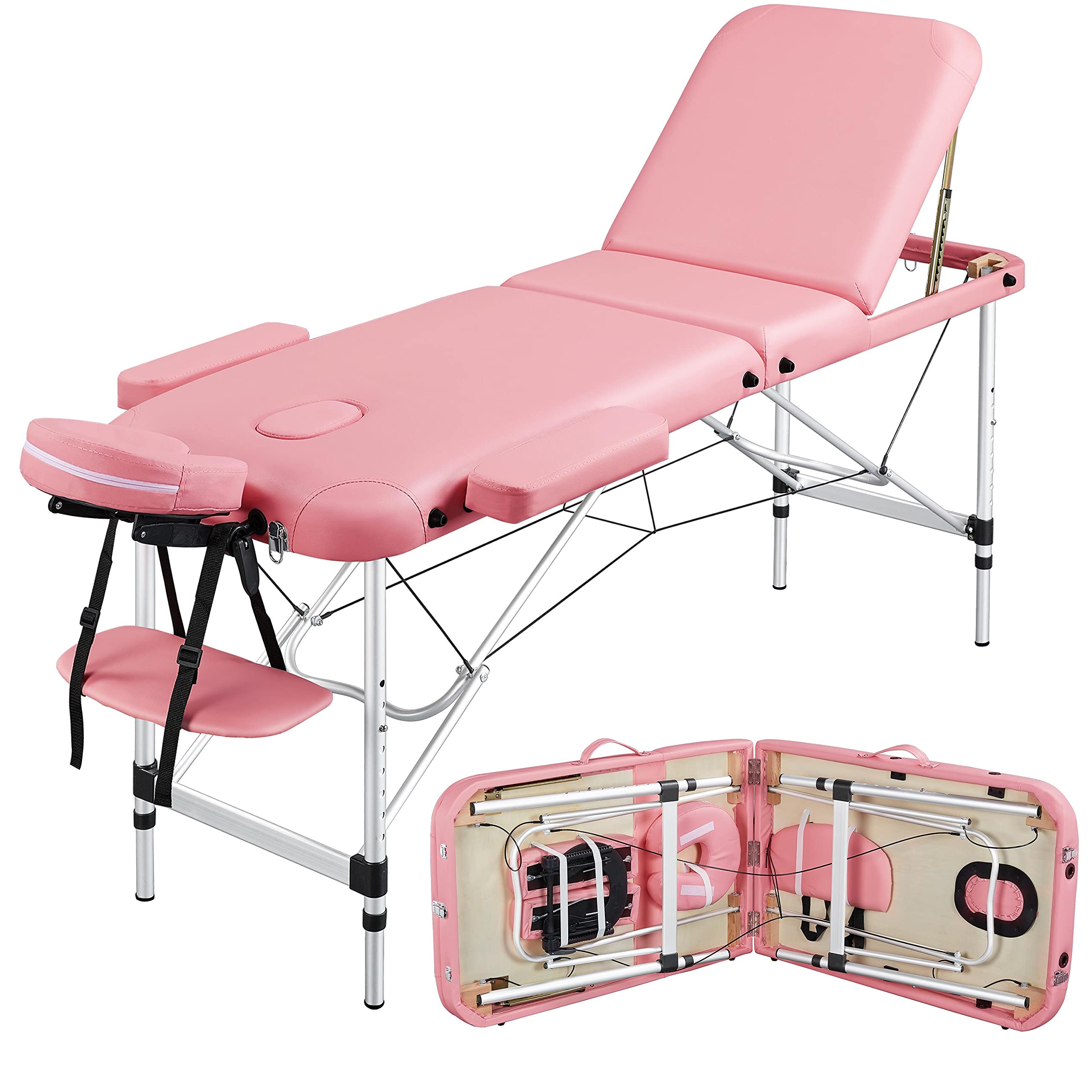 Yaheetech Portable Folding Massage Table - Adjustable 24