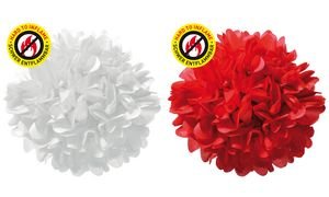 Red Decorative Paper Pom Poms – Bulk Party Decorations for Weddings, Birthdays & Baby Showers