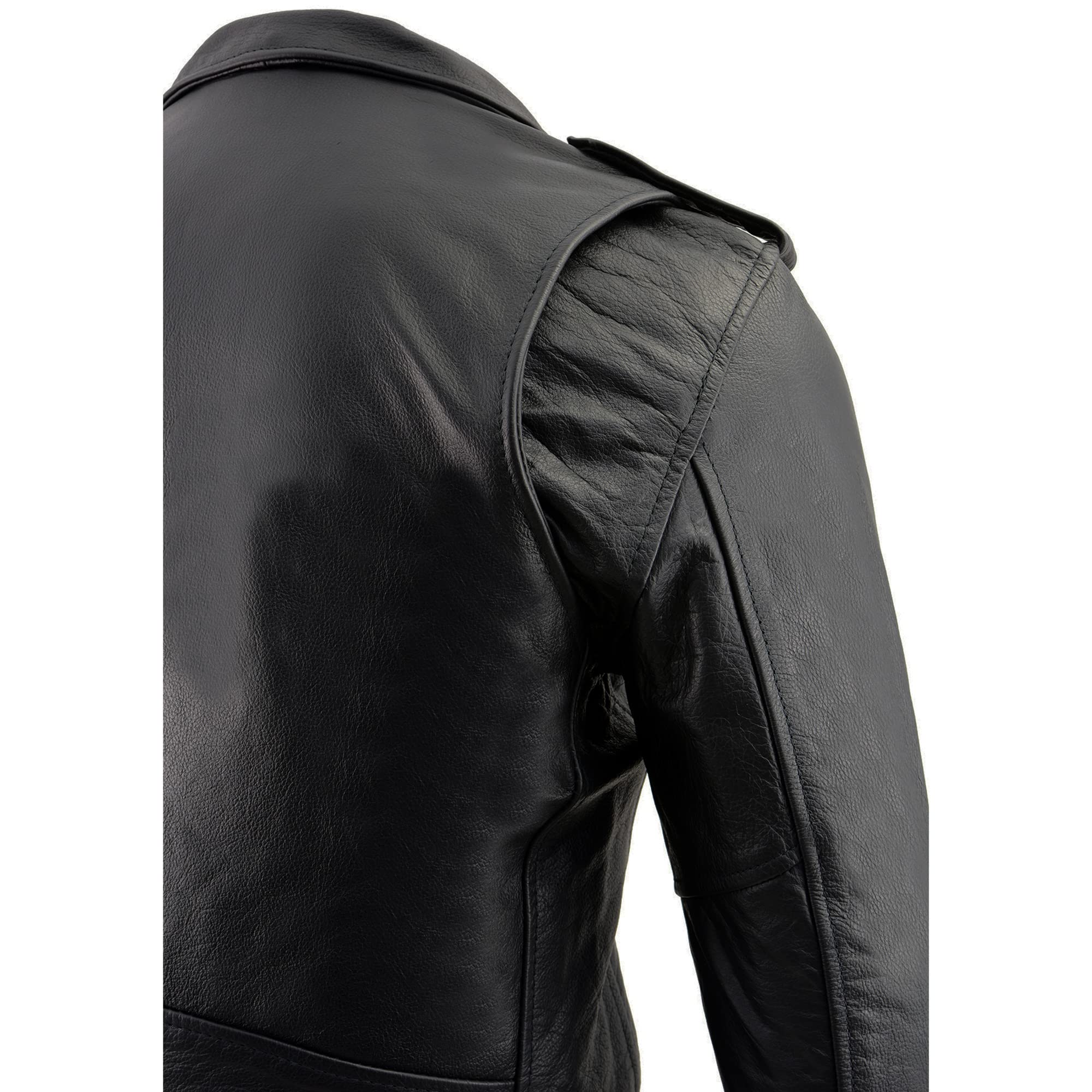 Milwaukee Leather Men's Classic Police Style Motorcycle Jacket - LKM1781 Black (Large) | Durable Biker Jacket for Riding & Outdoor Adventures