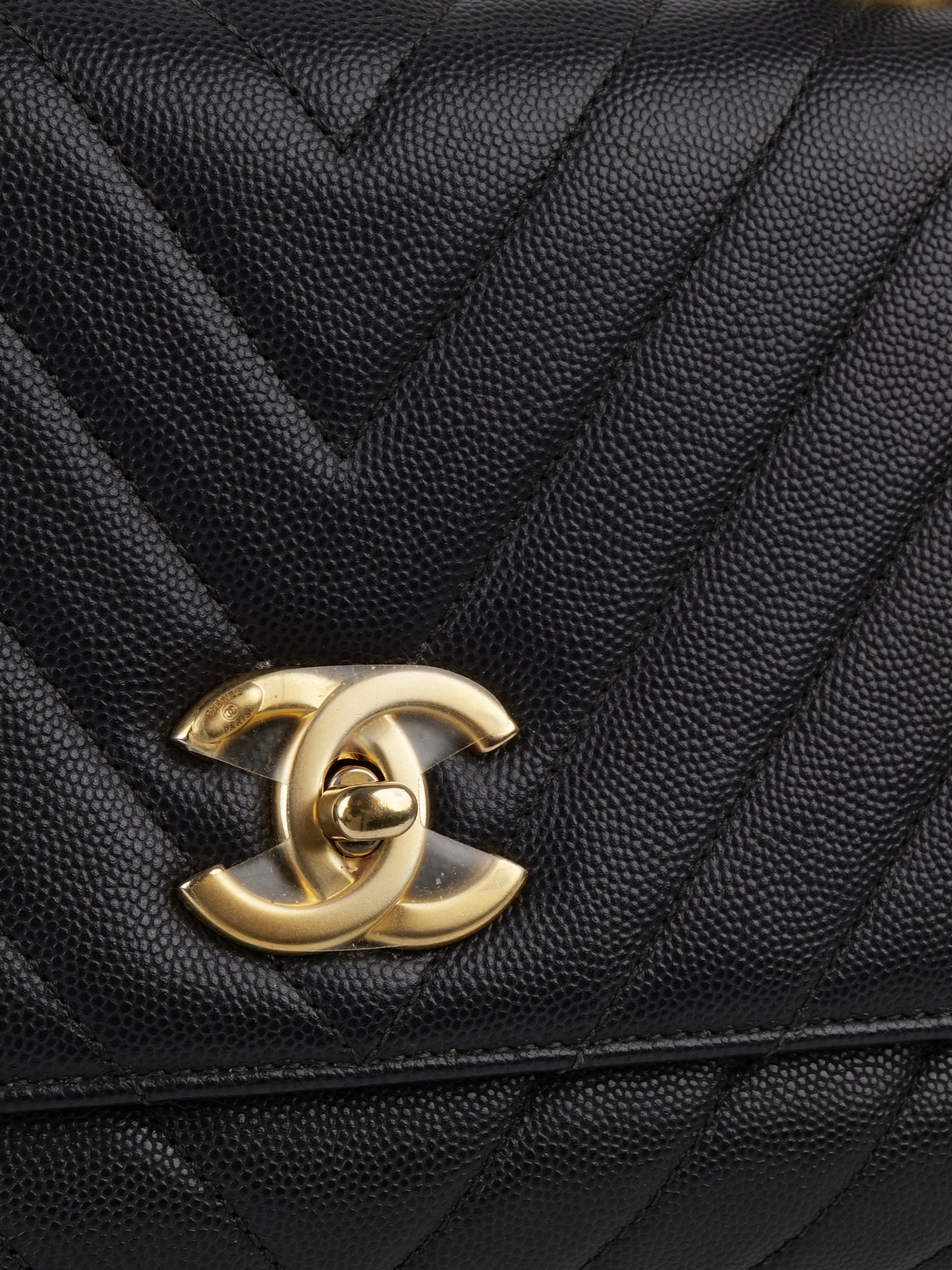 Chanel Medium Coco Handle Bag in Dark Grey with Gold Hardware - Luxury Designer Handbag for Women, Perfect for Work, Evening & Special Occasions