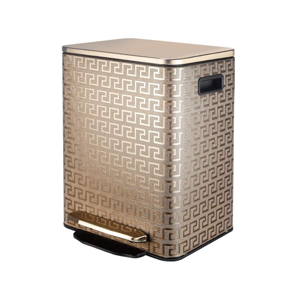 Stainless Steel Step Trash Can with Lid - 9L/12L Large Capacity Kitchen & Bedroom Garbage Bin for Indoor & Outdoor Use - Waste Separation & Recycling System - Perfect for Home, Office, and Commercial Spaces