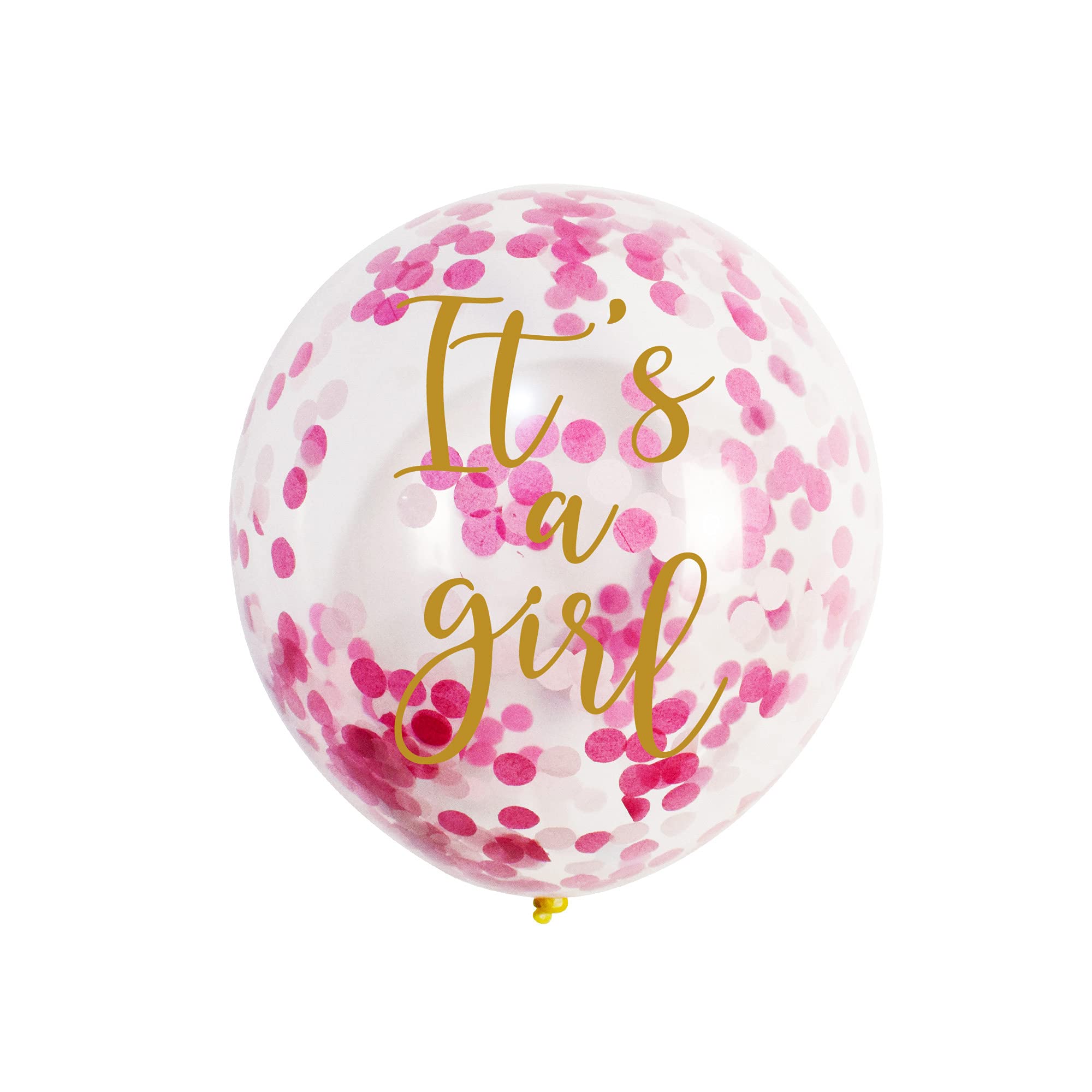 Pink 'It's a Girl' Confetti Balloons - 16-Pack 12 Inch Latex Balloons with Paper Confetti for Baby Shower Decorations | Gender Reveal Party Supplies | Perfect for Baby Showers, Gender Reveals & Nursery Decor