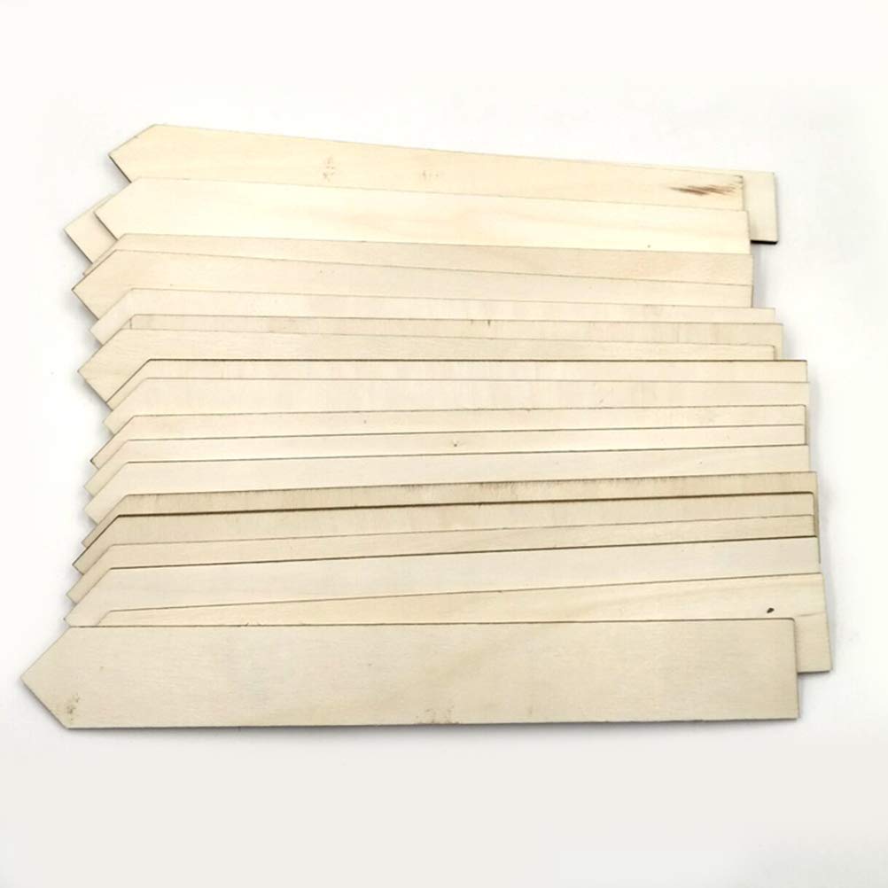 50 Pack Wooden Garden Labels with Long Strip Stakes - Durable Plant Markers for Herbs, Vegetables & Flowers - Perfect for Outdoor Gardening & Indoor Plant Identification