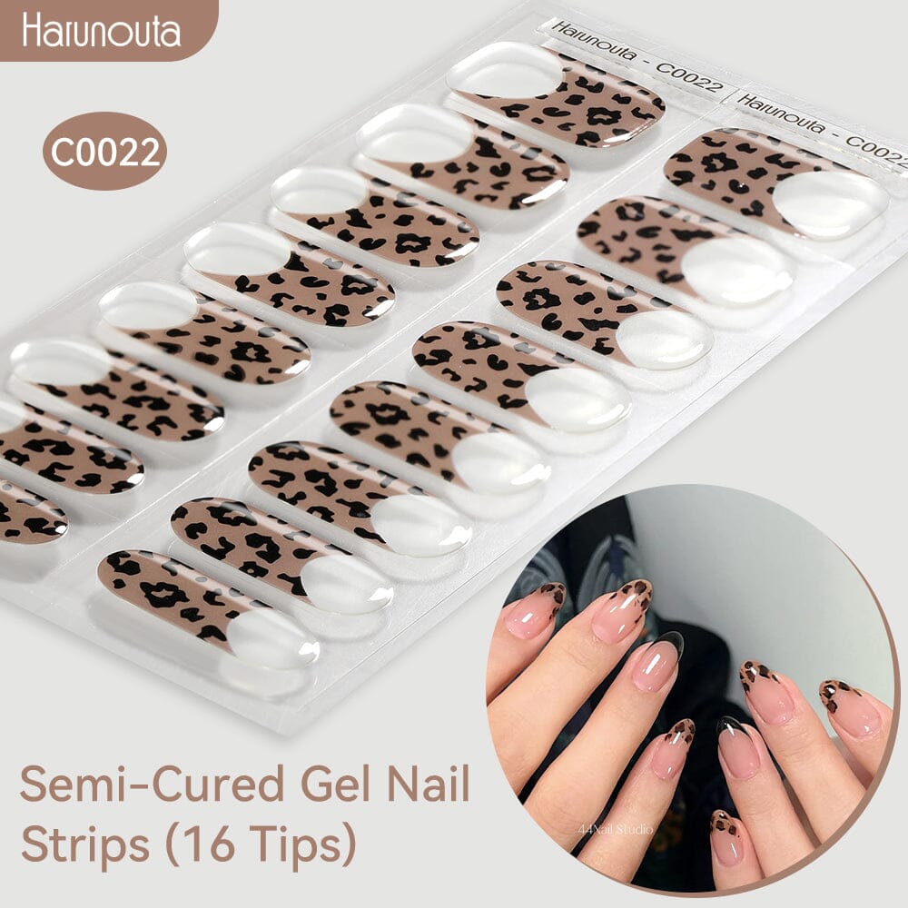 16 Tips Semi Cured Gel Nail Strips - Long Lasting DIY Nail Art Kit for Home Manicure | Perfect for Parties, Weddings & Special Occasions