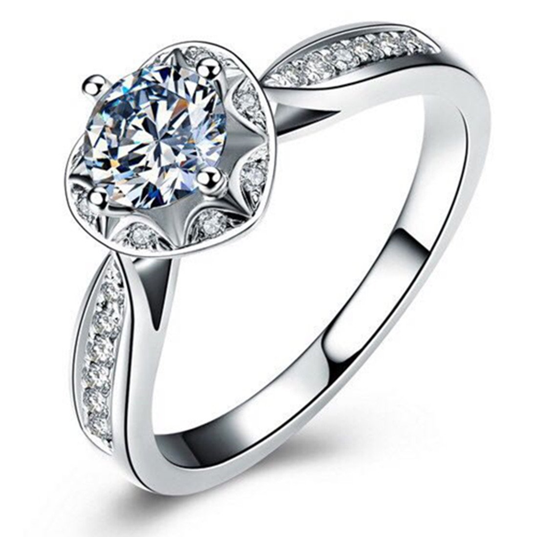 925 Sterling Silver 1CT Simulated Diamond Anniversary Ring for Women - Three Stone Engagement Band, Wedding Gift, Promise Ring, Elegant Jewelry for Special Occasions