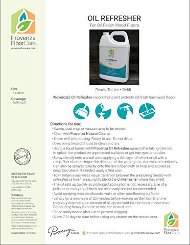 Provenza Ready-to-Use Oil Refresher Refill - 1 Gallon for Wood Floor Maintenance | Restores Shine & Protects Hardwood Floors | Ideal for High-Traffic Areas & Aging Wood Floors