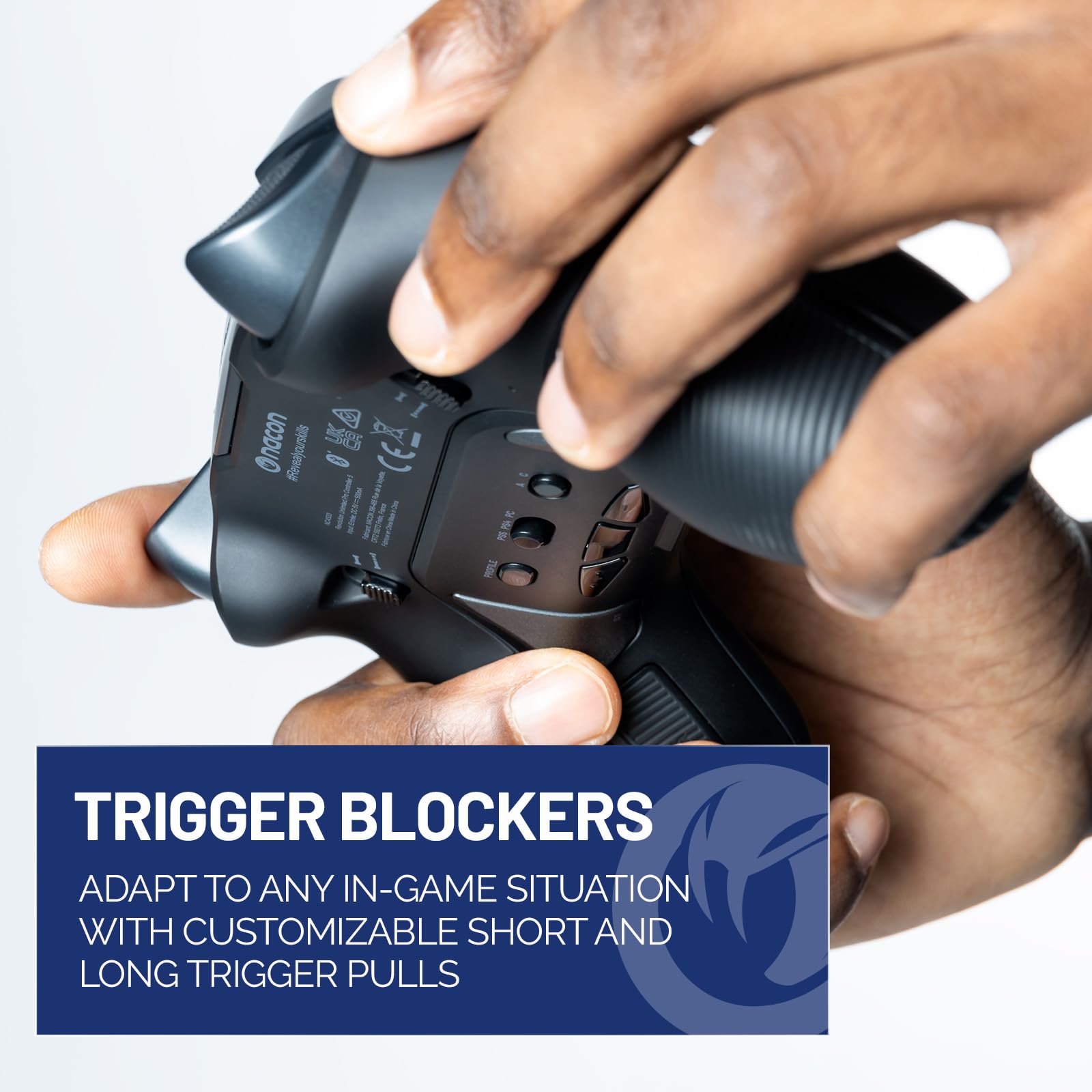NACON Revolution 5 Pro Officially Licensed Wireless Gaming Controller for PS5, PS4 & PC - Hall Effect Joysticks, Trigger Stops, Customizable Buttons, Bluetooth Audio - Triple Black (Renewed) - Perfect for Competitive Gaming, Streaming & Long Play Sessions