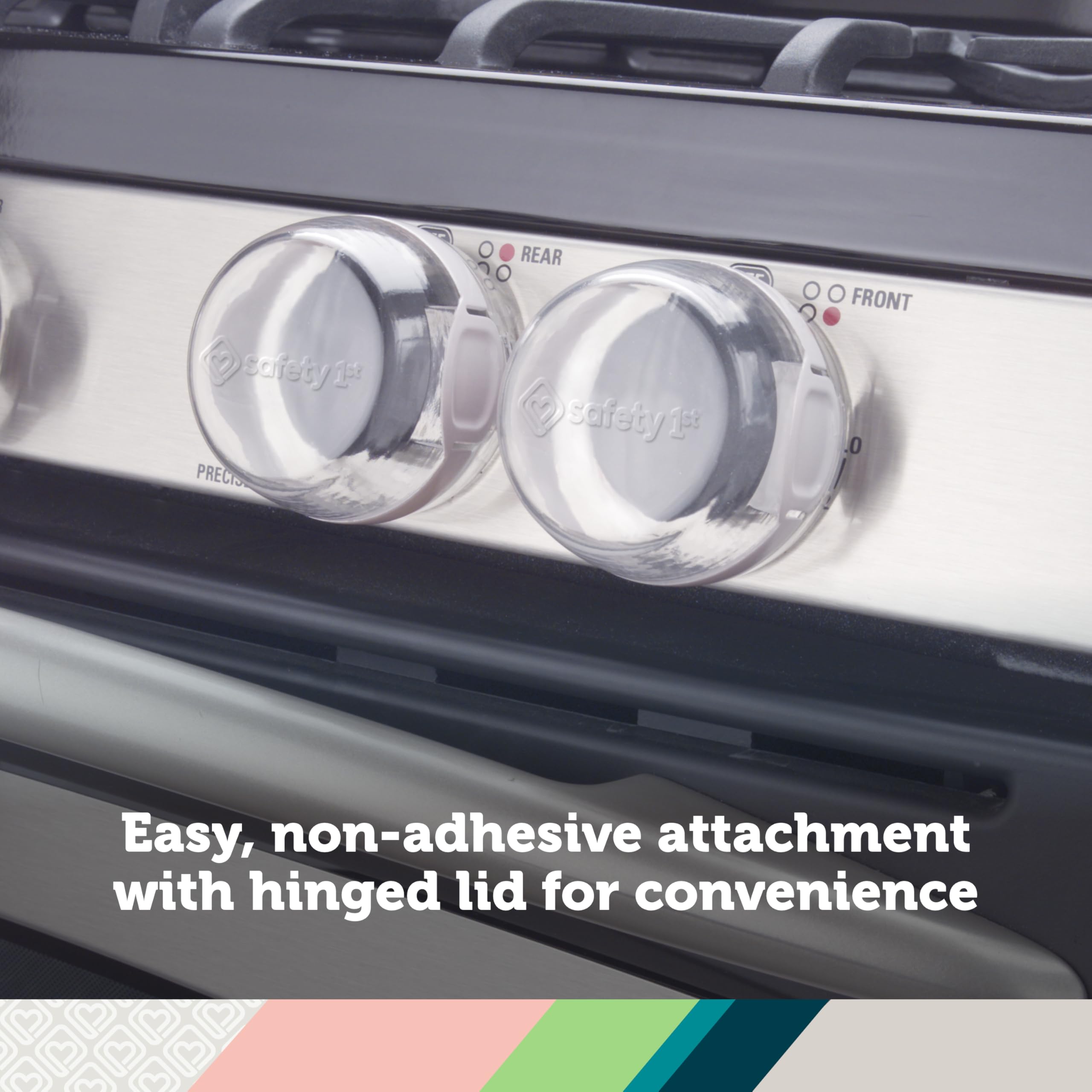 Safety 1st Child Proof Stove Knob Covers - Clear View Stove Knob Safety Covers (Set of 5) | Baby Proofing Kitchen Safety | Prevent Toddler Burns & Accidents | Gas & Electric Stove Protection