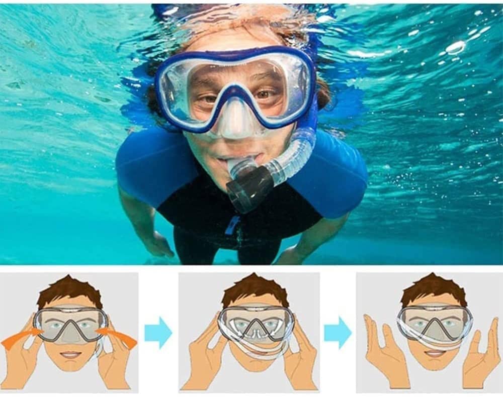 Premium Snorkel Set for Adults - Tempered Glass & Silicone Diving Mask with Dry Snorkel - Anti-Fog Swimming Goggles for Scuba Diving, Snorkeling, Freediving - Yellow - Perfect for Ocean Adventures, Beach Vacations & Underwater Exploration