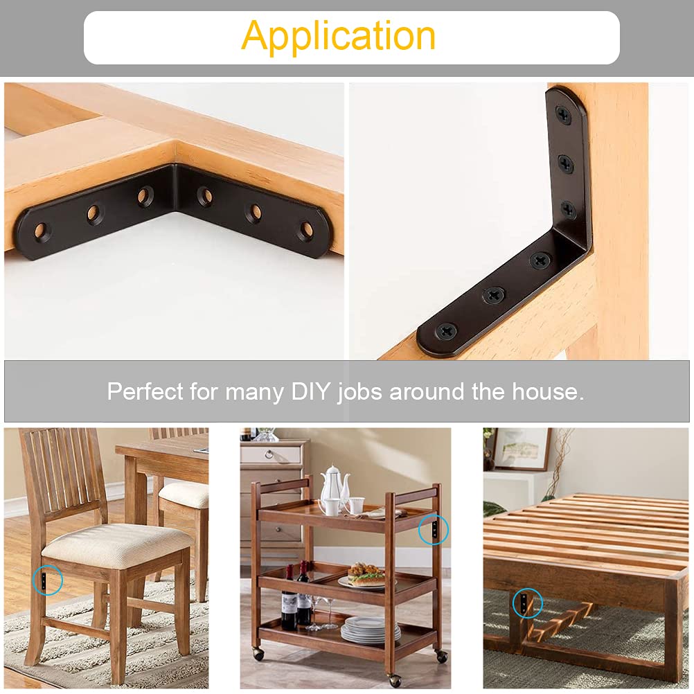 10Pcs Heavy Duty Stainless Steel L Bracket Corner Braces - 4 Inch Right Angle Shelf Brackets for Wood, Shelves & Wall Mounting (90 Degree Joint Support with Screws) - Perfect for Garage Storage, Closet Organizers & DIY Furniture Projects