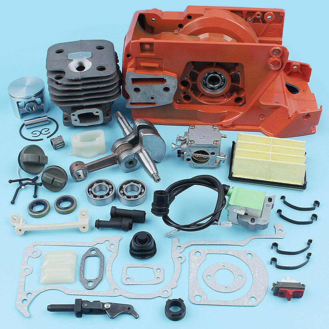 Husqvarna 268 272 Chainsaw Replacement Parts - 52mm Crankcase Engine Housing Cylinder Piston Kit | Compatible with Huq Models | Perfect for Chainsaw Repair & Maintenance