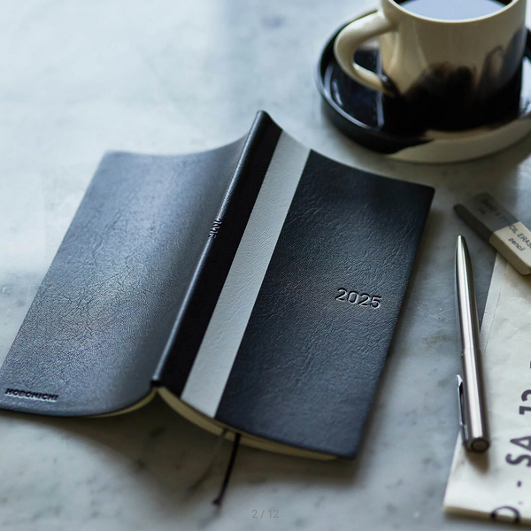 Hobonichi Techo 2025 Planner - Black Weeks Softcover, Weekly Horizontal Layout, English Edition (January Start, Monday Start) | Perfect for Journaling, Productivity & Daily Planning