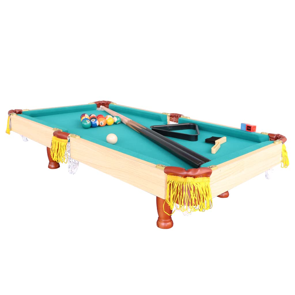 IFOYO Mini Table Top Pool - Portable Billiards Table Set with 15 Colored Balls, Cue Ball, 2 Pool Sticks, Racking Triangle & Brush - Fun Indoor Game for Home, Office, Parties & Family Gatherings