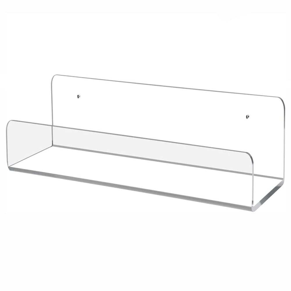 Clear Acrylic Floating Shelf - Wall Mounted U-Shaped Display Shelf for Home Decor, Bathroom, Kitchen & Living Room Organization - 7.87 x 3.94 Inch Storage Rack (1 Piece) - Perfect for Nail Salon Display & Small Space Storage Solutions