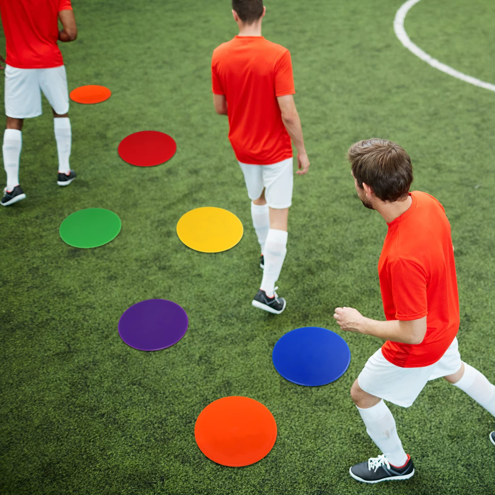 60 Pcs Non-Slip Vinyl Spot Markers with Carry Bag - Gym Floor Dots for Basketball, Soccer, Football Training | Agility & Speed Drills | Dance & Classroom Activities | Multi-Sport Use