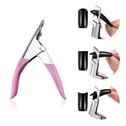 Professional Stainless Steel False Nail Clipper & Acrylic Nail Tips Cutter - Manicure Tool for Nail Art Kit with Nail Catcher - Perfect for Salon, Home Use & DIY Nail Designs