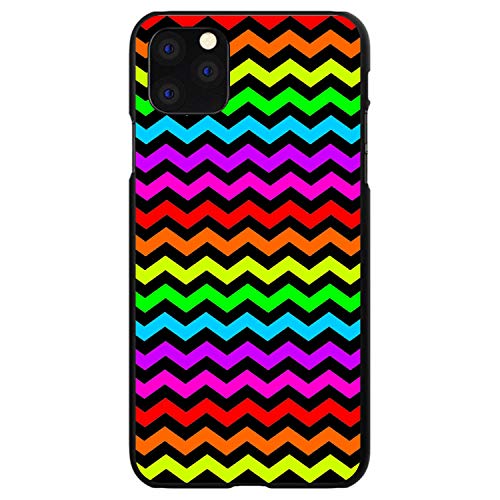Rainbow Black Chevron Stripes Wave On Black Case