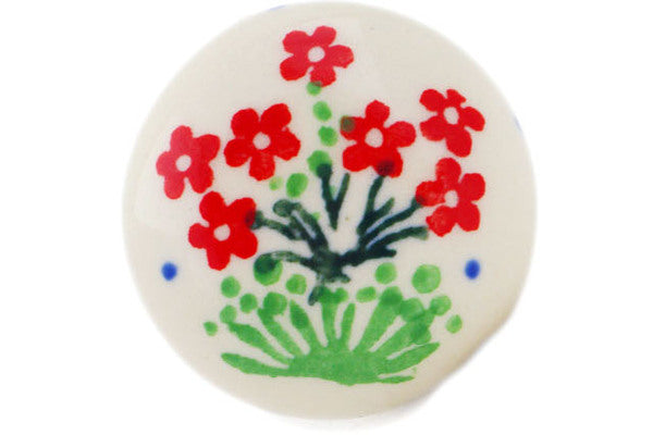 1-3/8 Inch Bold Red Floral Drawer Knob - Vintage Cabinet Hardware for Dressers, Nightstands & DIY Furniture Projects