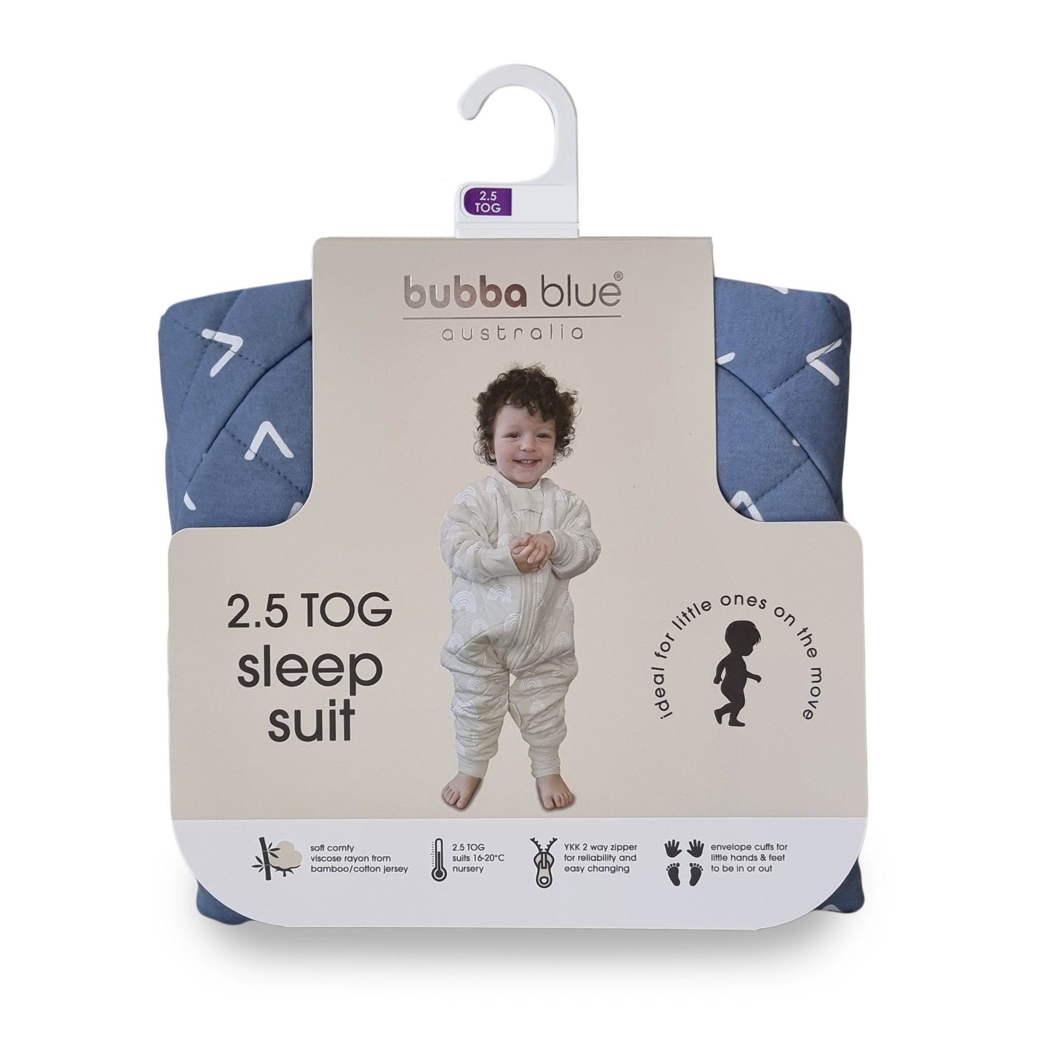 Nordic 2.5 TOG Baby Sleep Suit - Soft Denim Blue for Cozy Nighttime & Nap Time Comfort