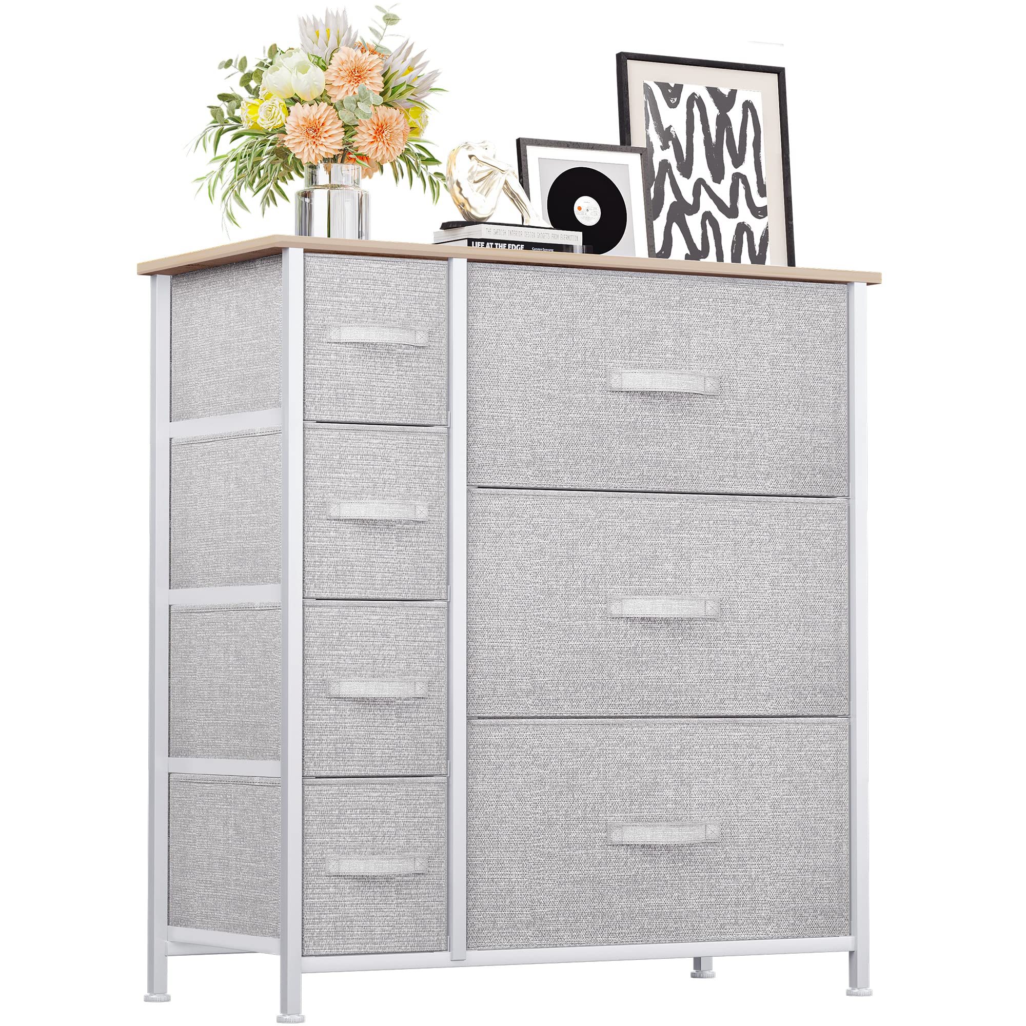 YITAHOME 7-Drawer Fabric Dresser with Sturdy Steel Frame & Wooden Top - Bedroom, Living Room, Hallway & Closet Storage Organizer - Perfect for Clothes, Toys, Blankets & Home Organization