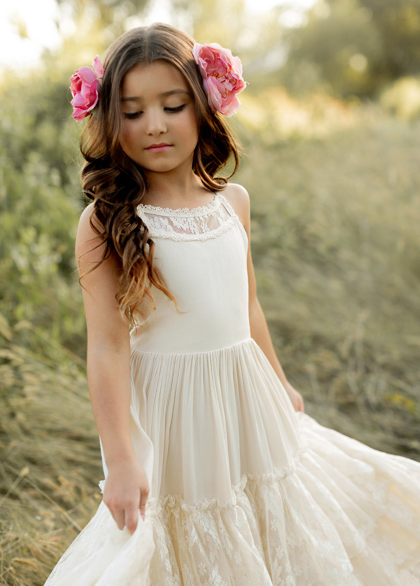 Catrin Dress in Cloud - Elegant Women's Flowy Maxi Dress for Summer, Beach, and Casual Outings | Perfect for Vacations, Date Nights, and Outdoor Events
