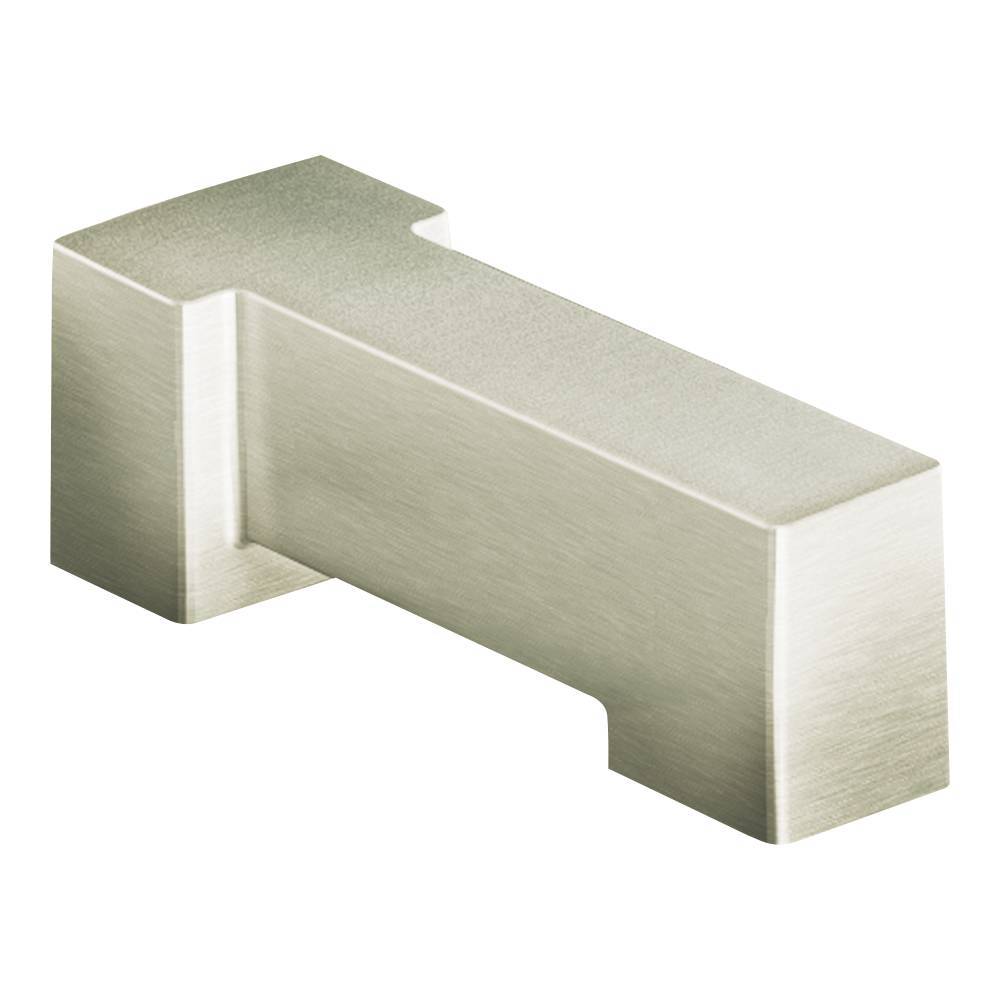 Moen S3898BN 90 Degree Tub Spout without Diverter in Brushed Nickel Finish - Perfect for Bathroom Faucet Replacement and Shower Installations