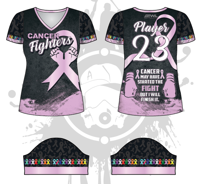 Cancer Fighters Women's Jersey - Comfortable & Inspirational Apparel for Survivors & Supporters - Perfect for Fundraisers, Walks & Awareness Events