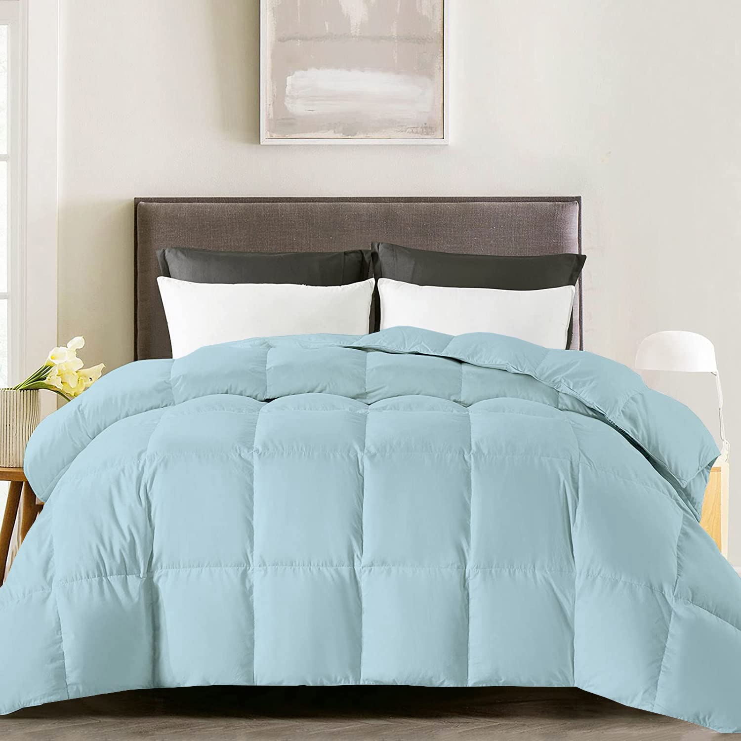 Premium Twin Comforter Set - 3 Piece All Season Bedding with 1 Comforter & 2 Pillow Shams (Twin/Twin XL, 68x88 Inches) - Soft Sky Blue - Perfect for Kids Rooms, Guest Beds & Dorm Essentials