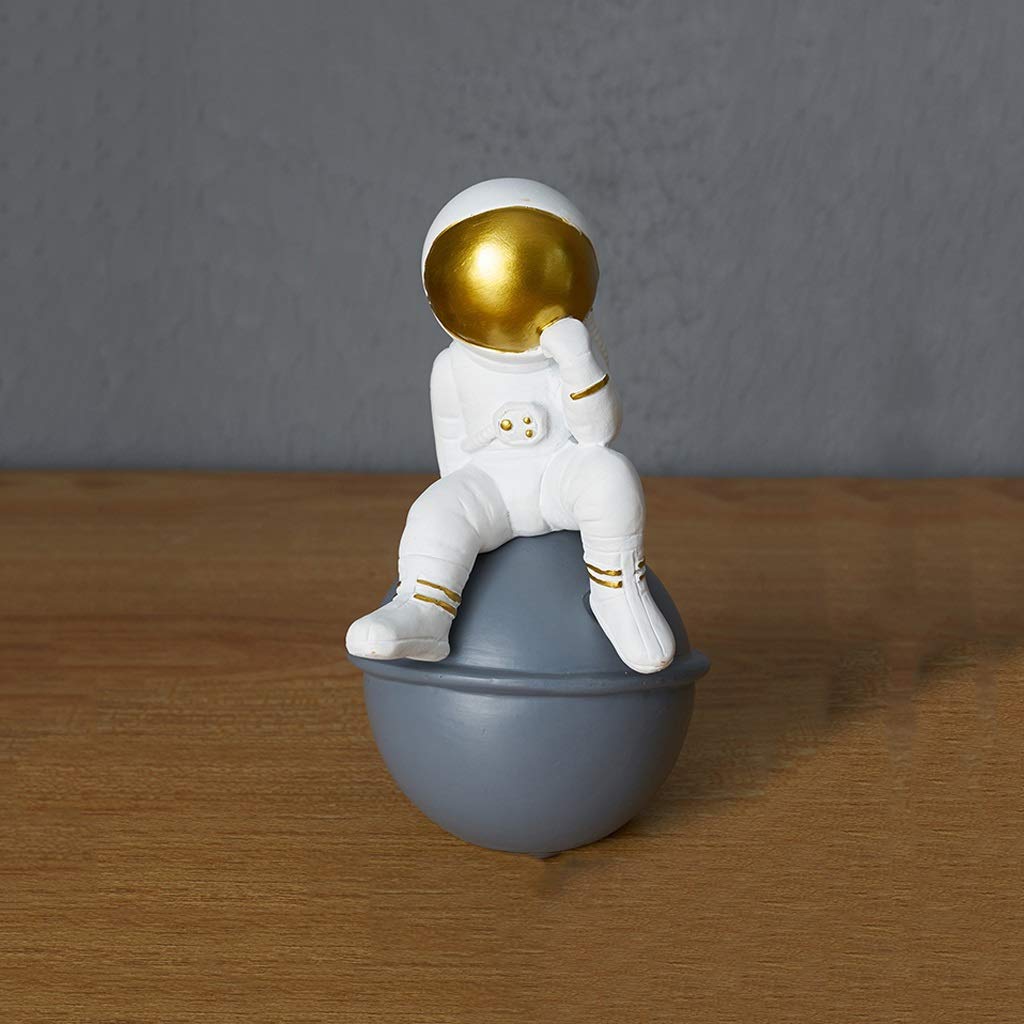 Nordic Astronaut Resin Figurine - Minimalist Home Decor for Living Room, Desk & Shelf - Flat Back Resin Miniature Statue (Color B) | Perfect for Space-Themed Decor, Gift Ideas & Office Decoration