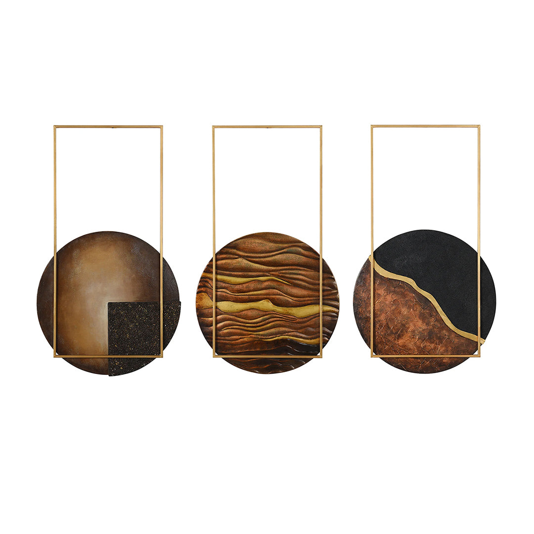 Horizon Sun Wall Decor Set of 3 - Modern Abstract Sun Art for Living Room, Bedroom & Office - Perfect Home Decor & Housewarming Gift