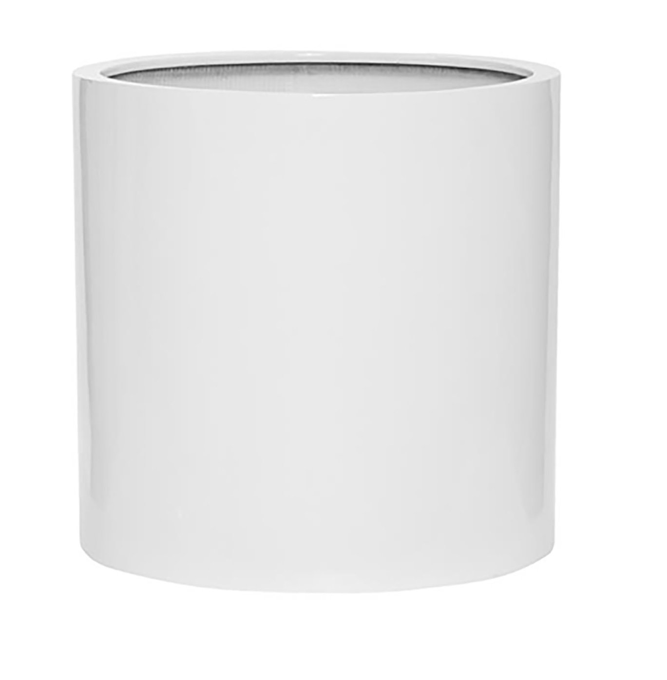 Elegant Glossy White Cylinder Flower Pot - 17
