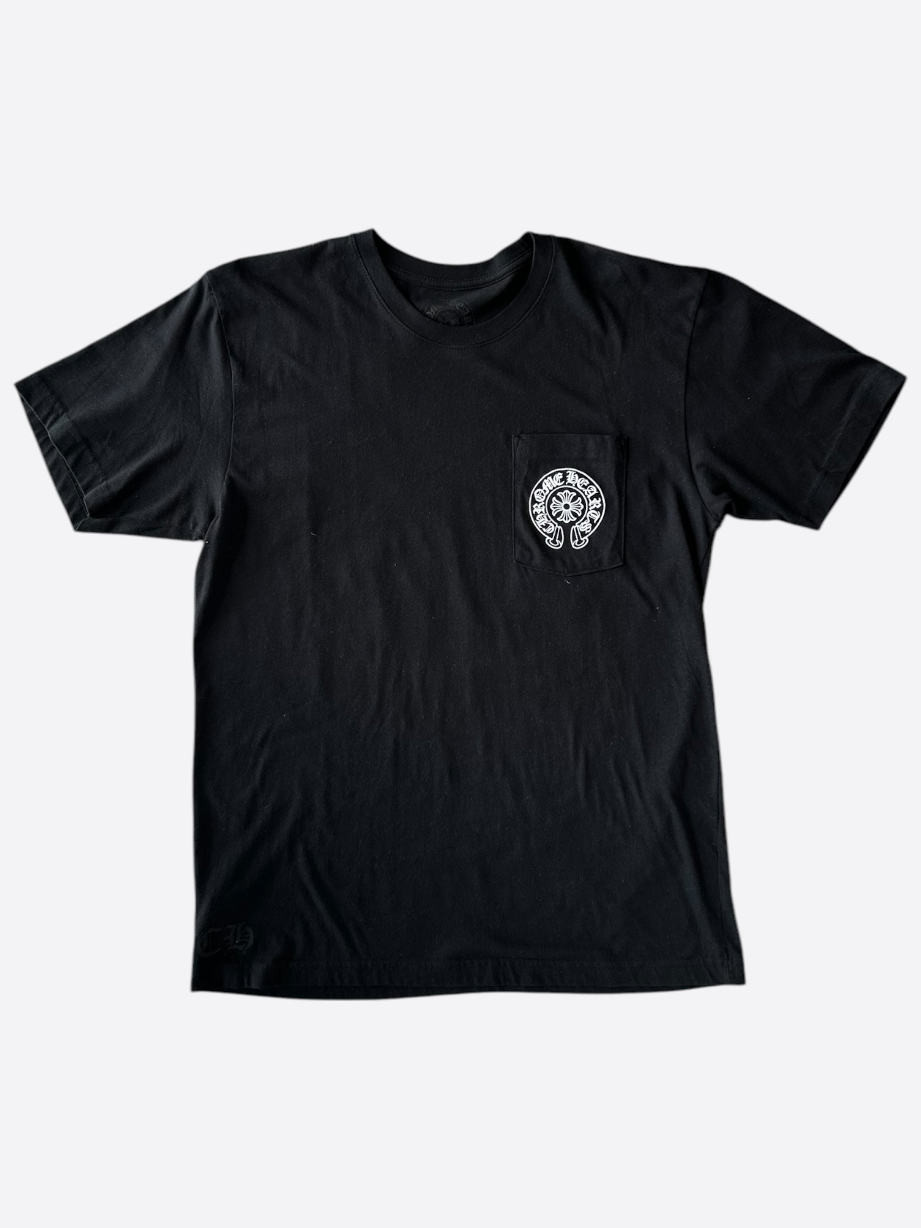 Chrome Hearts Black & White Miami Horseshoe Logo T-Shirt for Men | Vintage Graphic Tee | Streetwear Fashion | Perfect for Casual Outfits & Music Festivals