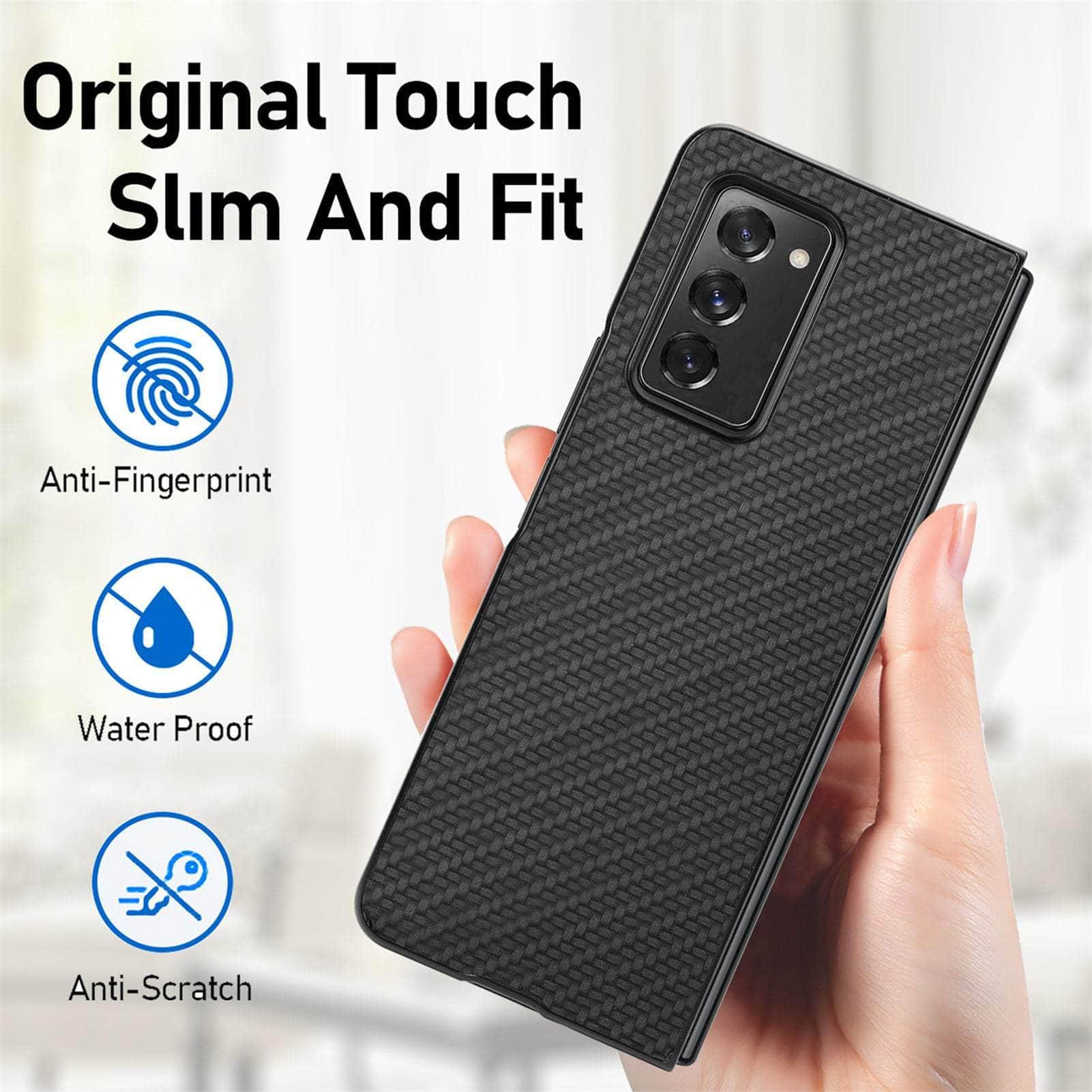 Anti-Slip Carbon Fiber Case for Samsung Galaxy Z Fold 4 - Protective Phone Cover with Grip for Work, Travel & Daily Use