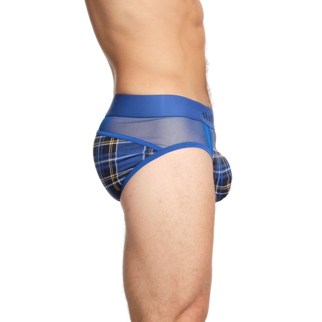 Blue Tartan Sheer Mesh Brief - Stylish Lingerie Underwear for Women | Perfect for Valentine's Day, Bridal Shower & Romantic Occasions