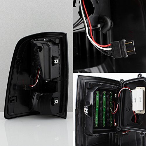 AKKON Black Smoked LED Tube Tail Lights for 2009-2018 Dodge Ram 1500 & 2010-2018 2500/3500 - Durable Pair Housing Set | Upgrade Your Truck's Rear Lighting for Better Visibility and Style