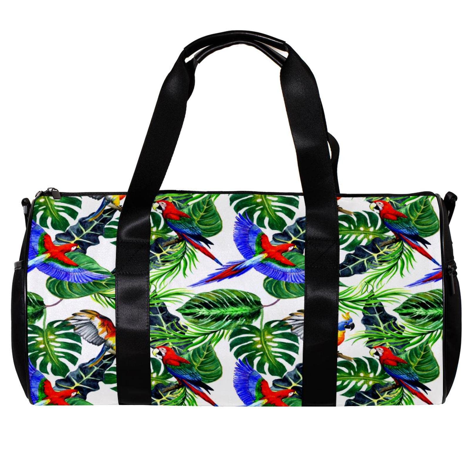 Cartoon Parrot Print Travel Duffel Bag - Large Sports Tote Gym Bag with Shoulder Strap, Weekender Overnight Bag for Women - Perfect for Gym, Travel, Beach & Weekend Getaways