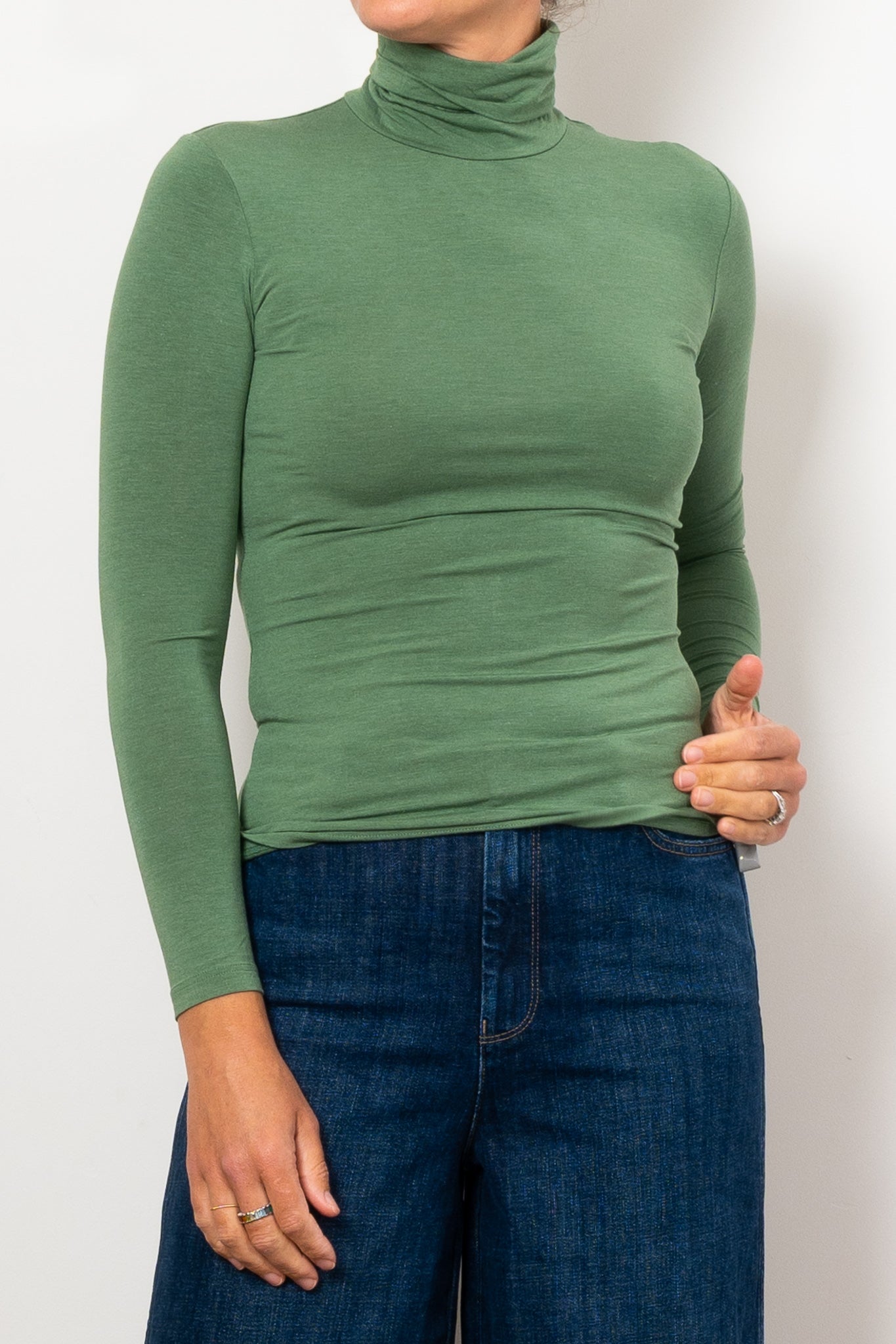 Soft Tani Marl Micromodal Turtleneck Top for Women - Breathable & Comfortable Slim Fit Long Sleeve Shirt - Perfect for Work, Layering & Everyday Wear
