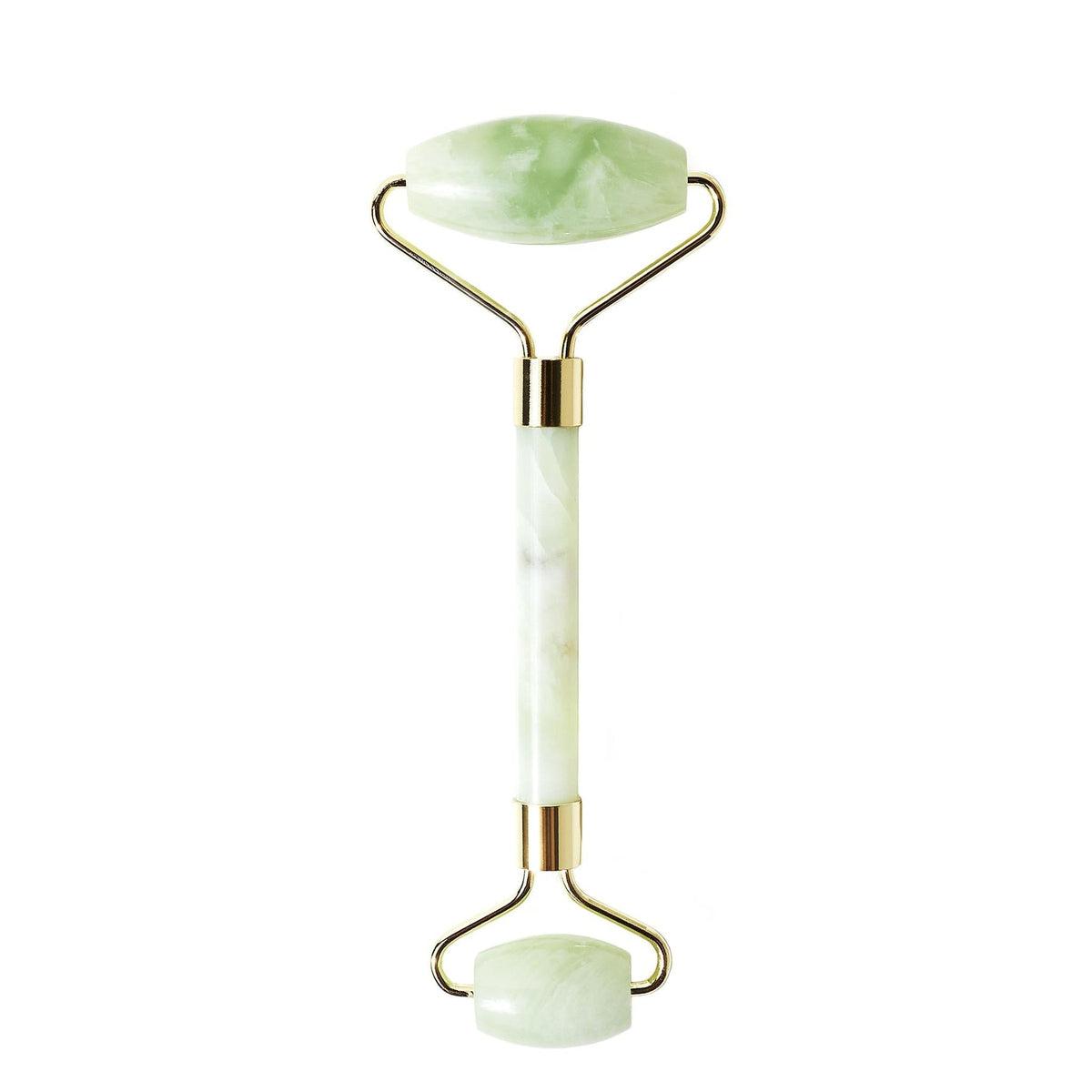 Natural Gemstone Facial Roller for Skin Care - Jade & Rose Quartz Face Massager for Anti-Aging, Puffiness & Lymphatic Drainage | Perfect for Morning Routine, Spa Day & Travel Skincare