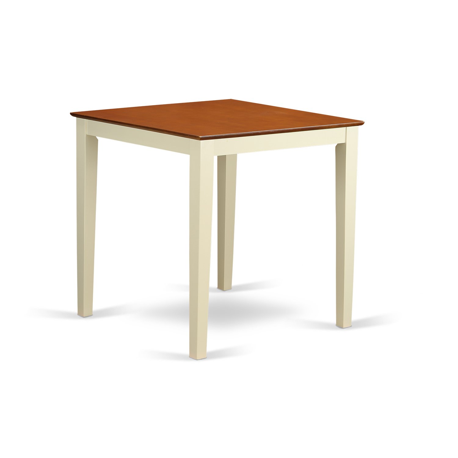 East West Furniture 3-Piece Counter Height Dining Set - 36x36 Inch Square Kitchen Table with 2 Chairs, Buttermilk & Cherry - Perfect for Small Spaces, Breakfast Nooks & Apartment Dining Areas