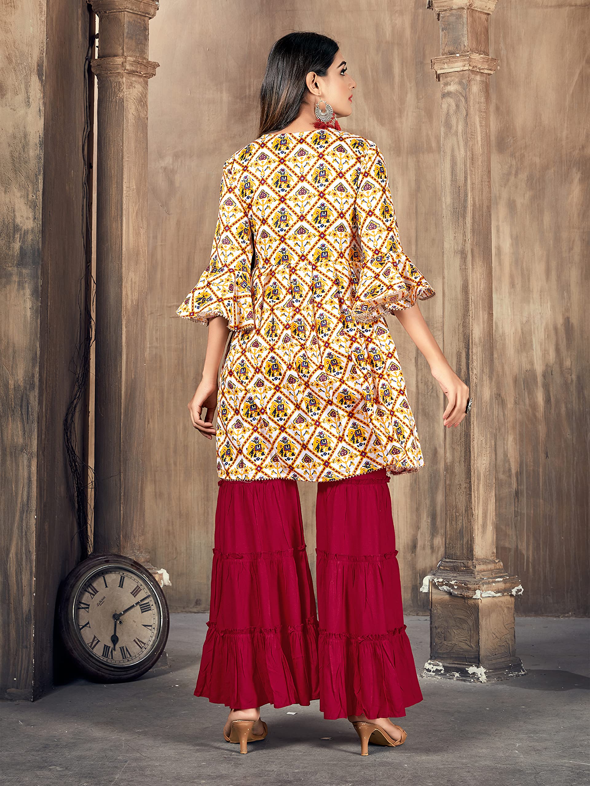 Stylish Indian Kurti for Women with Palazzo - Rayon Embroidered Dress Kurta Tops | Perfect for Festivals, Parties & Casual Wear