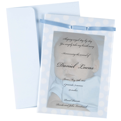 Blue Baby Dots Invitation Kit - Custom Baby Shower Invitations with Matching Envelopes & Stickers - Perfect for Gender Reveal Parties, Newborn Celebrations & First Birthday Events