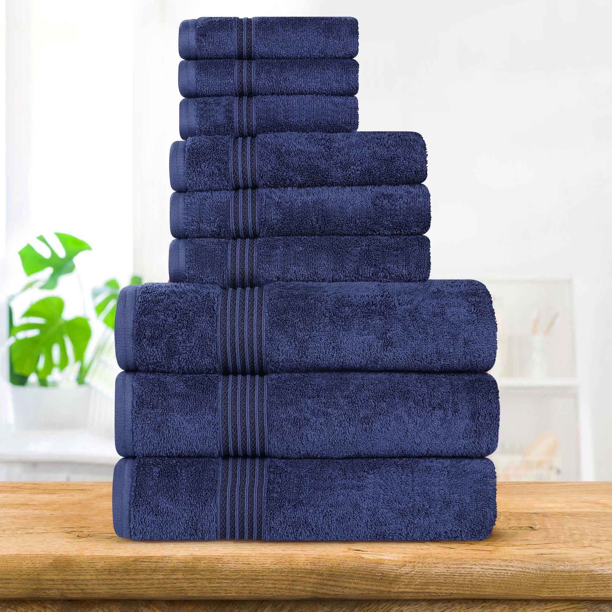 Premium Egyptian Cotton 9-Piece Bath Towel Set - Ultra Soft, Highly Absorbent, Quick-Drying - Perfect for Spa, Bathroom & Luxury Home Use