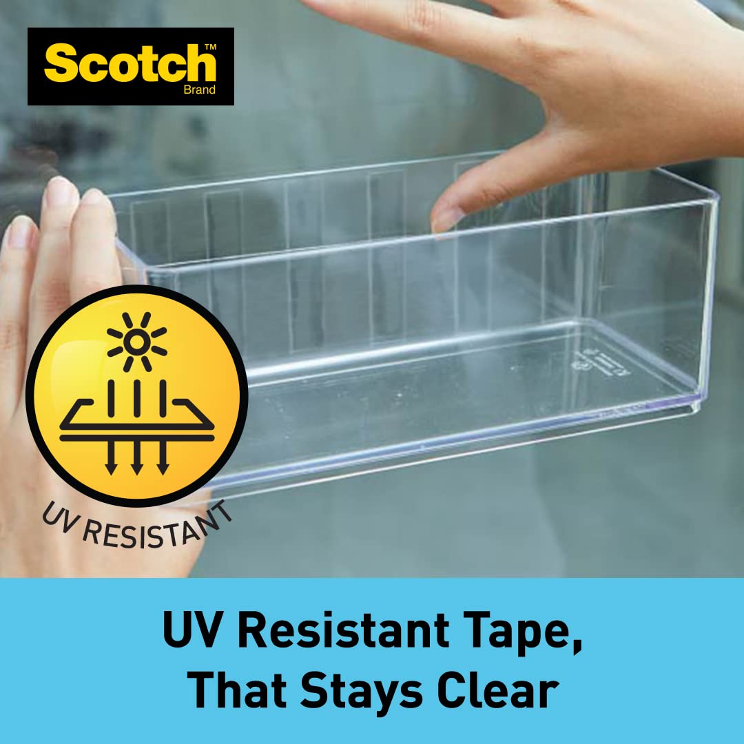 Scotch Clear Double-Sided Heavy Duty Tape - 3.3kg/Meter Strong Adhesive for Walls, Wood & Uneven Surfaces | Invisible Mounting Solution for Home Decor, Picture Hanging & DIY Projects