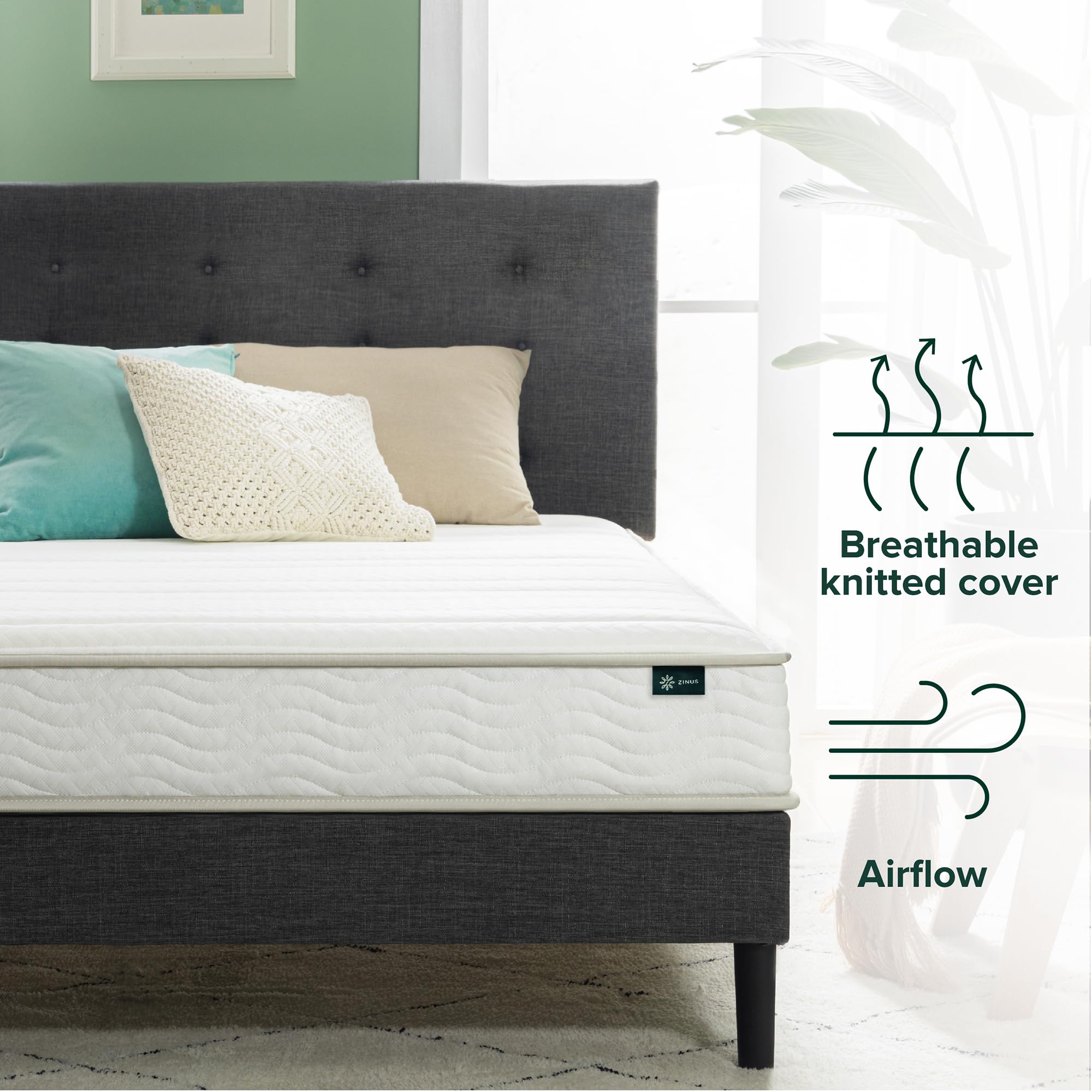 ZINUS 6 Inch Hybrid Mattress - Twin XL Size, Fiberglass Free, Medium Firm Support, CertiPUR-US Certified Foam & Fabric | Perfect for Guest Rooms, Dorms & Small Spaces | Mattress in a Box for Easy Setup