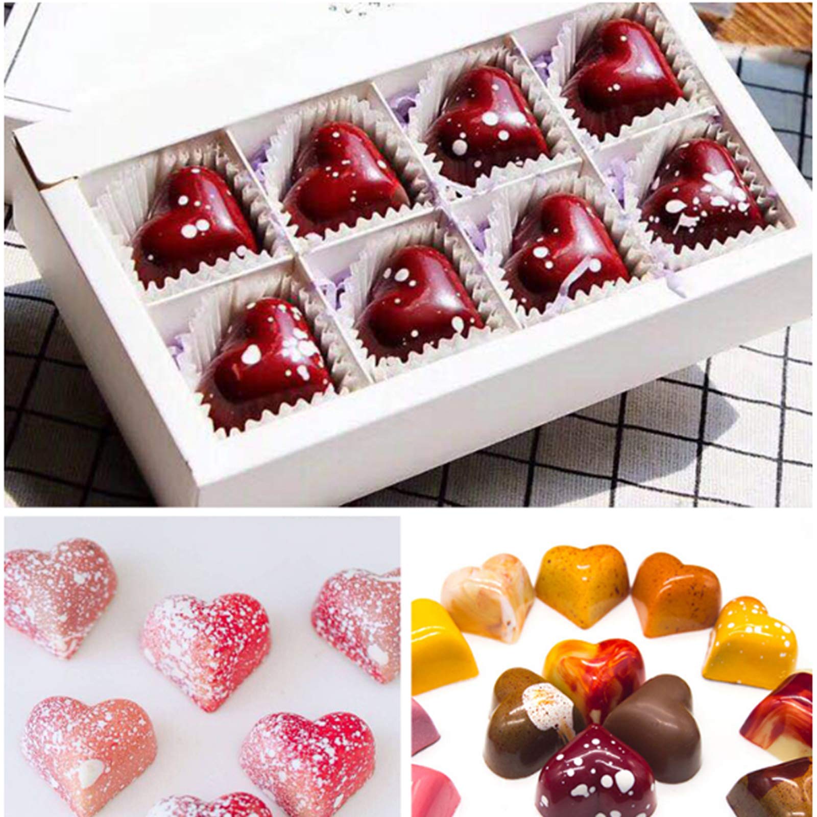 Heart Shaped Chocolate Mold - 21 Mini PC Candy Molds for Baking, Mousse & Jelly