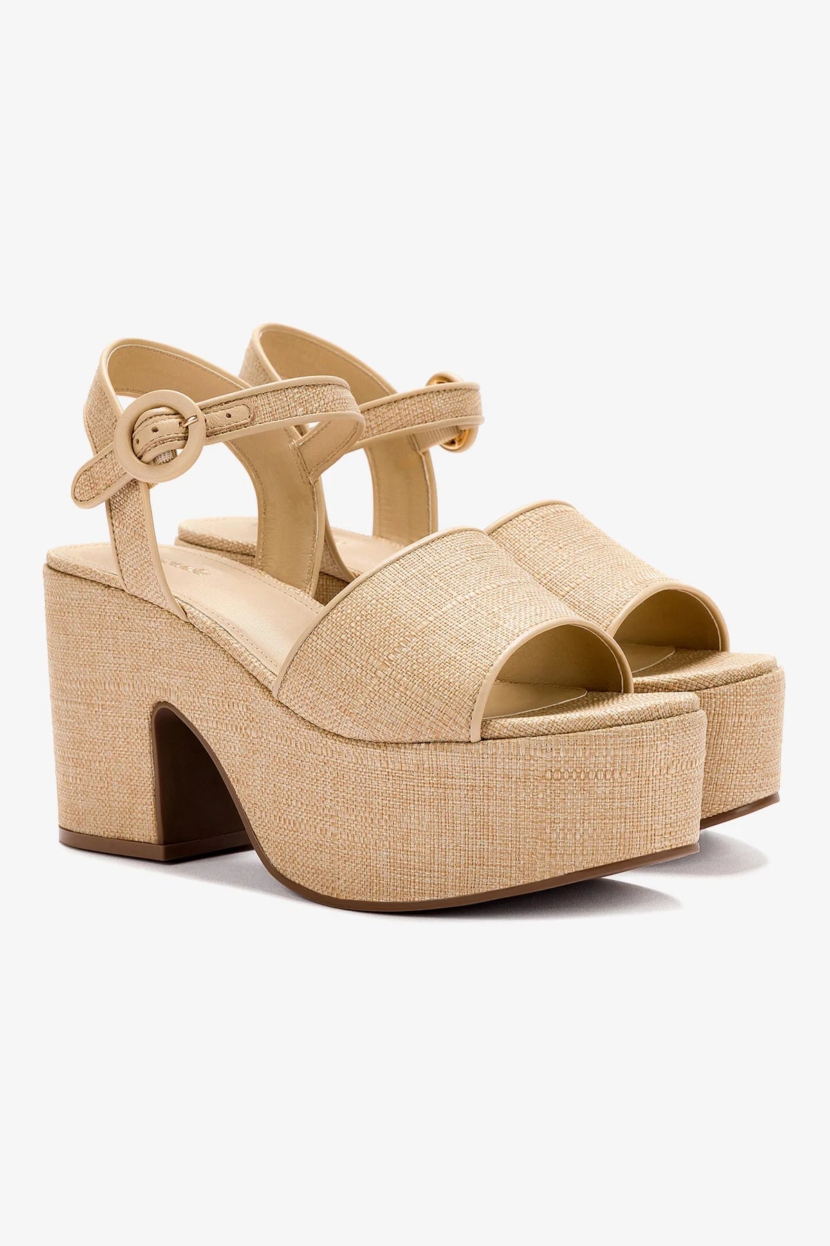Miso Platform Strap Sandal Women's Summer Beach Shoes - Beige Raffia Wedge Sandals for Women, Comfortable Boho Chic Footwear for Vacation, Poolside, and Outdoor Activities