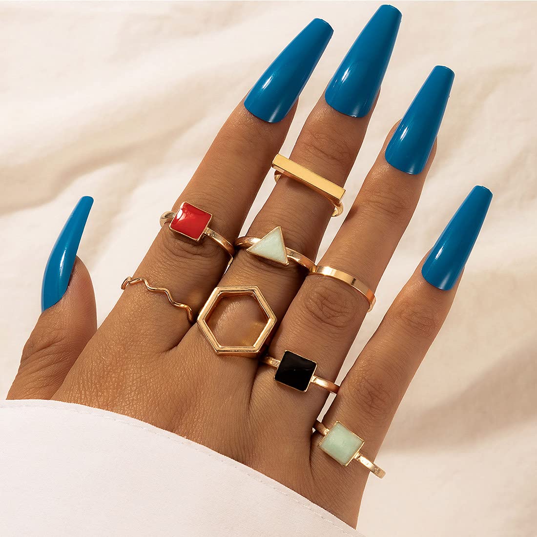 Fashionable Yellow Chime Rings for Women & Girls - Gold & Silver Plated Aesthetic Knuckle Ring Set | Elegant Stackable Rings | Perfect Birthday Gift for Her | Great for Parties, Date Nights & Everyday Wear