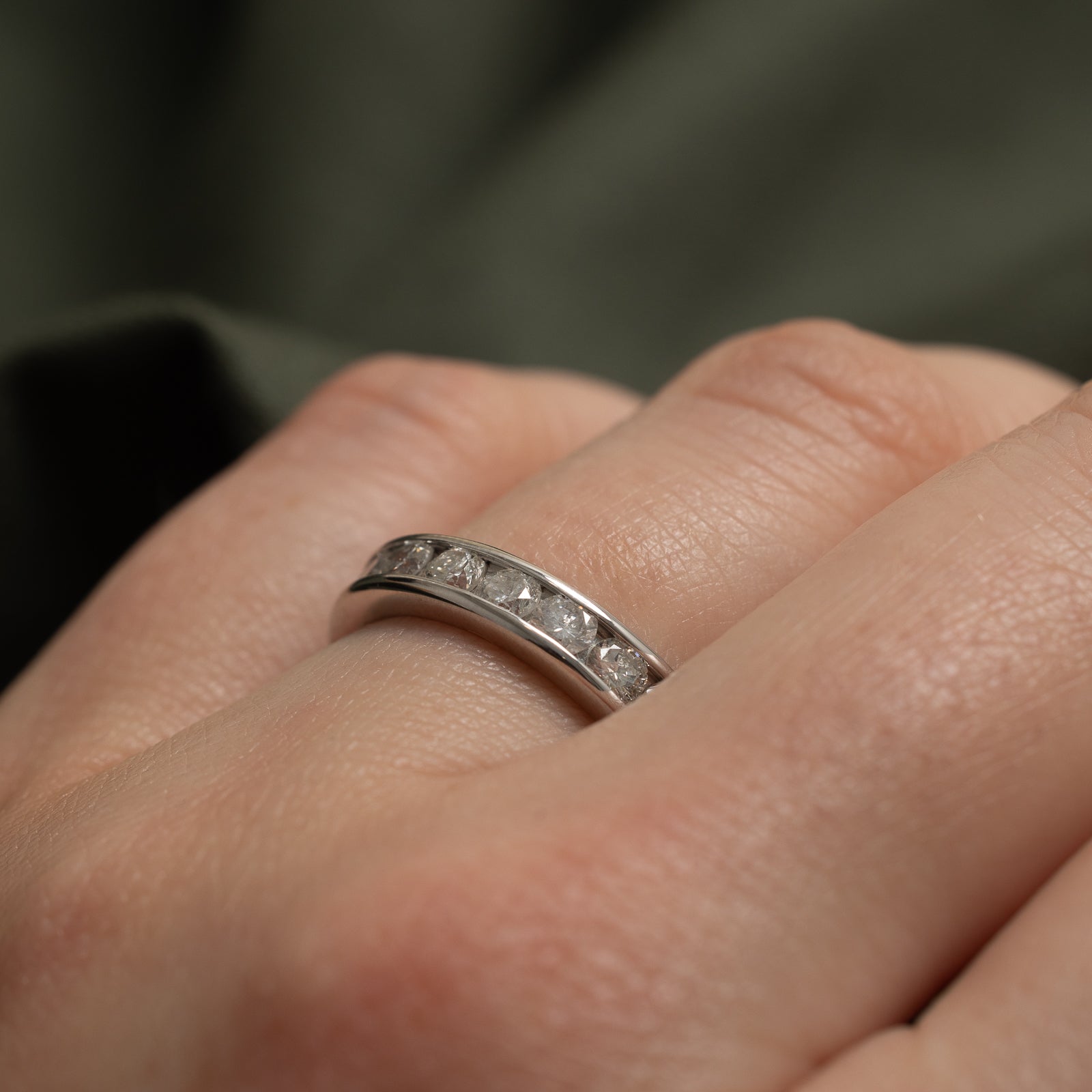 Channel Set Diamond Semi Eternity Band Ring - 0.90 Carat Total Weight (CTW) - Size 6 - Perfect for Anniversary Gifts, Wedding Bands & Special Occasions