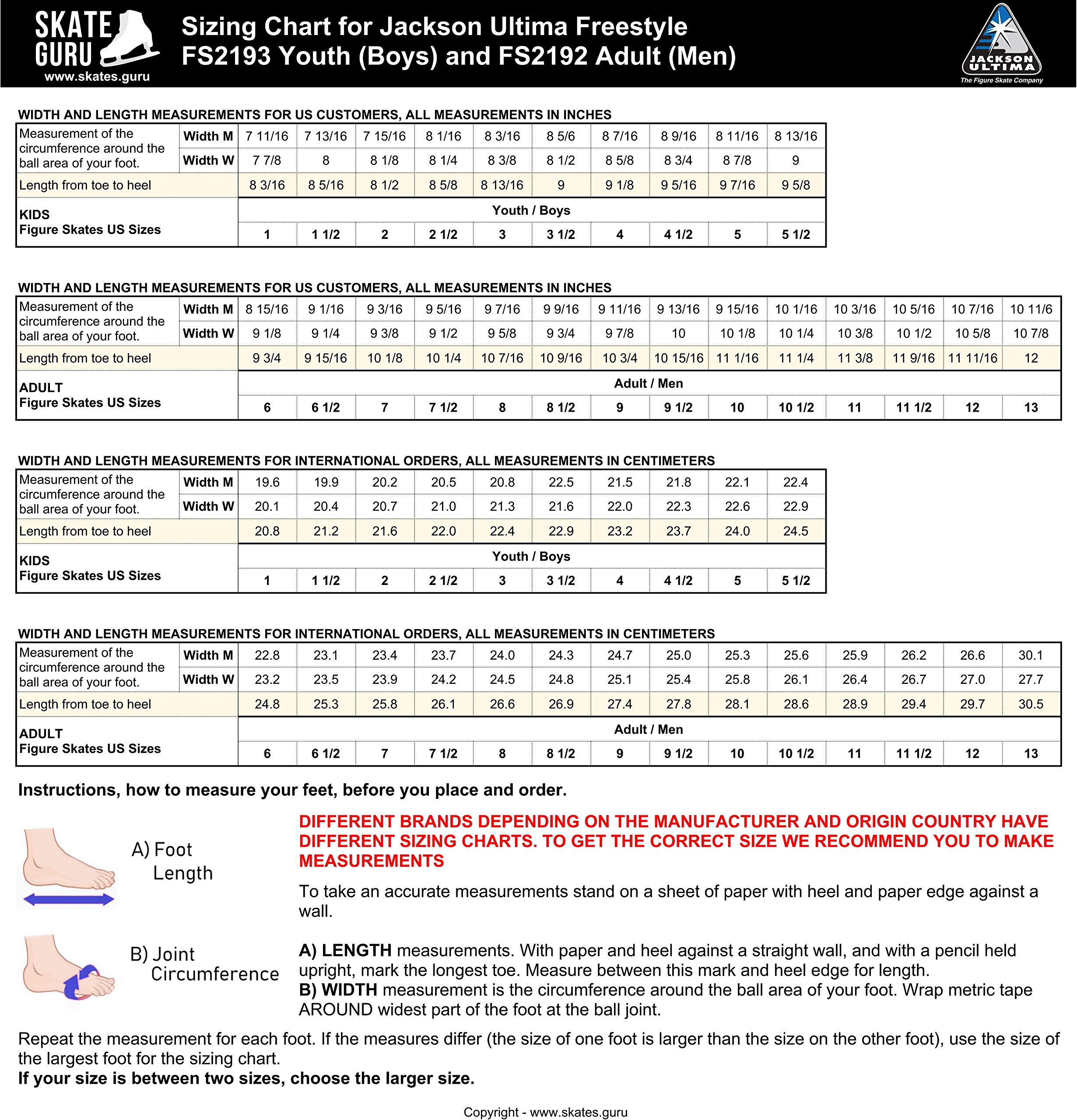 Jackson Ultima Fusion Freestyle Mark II Blade FS2192 - Men's Wide Width (W) Figure Ice Skates Size 5.5 for Kids - Perfect for Competitive Skating & Ice Dancing Practice