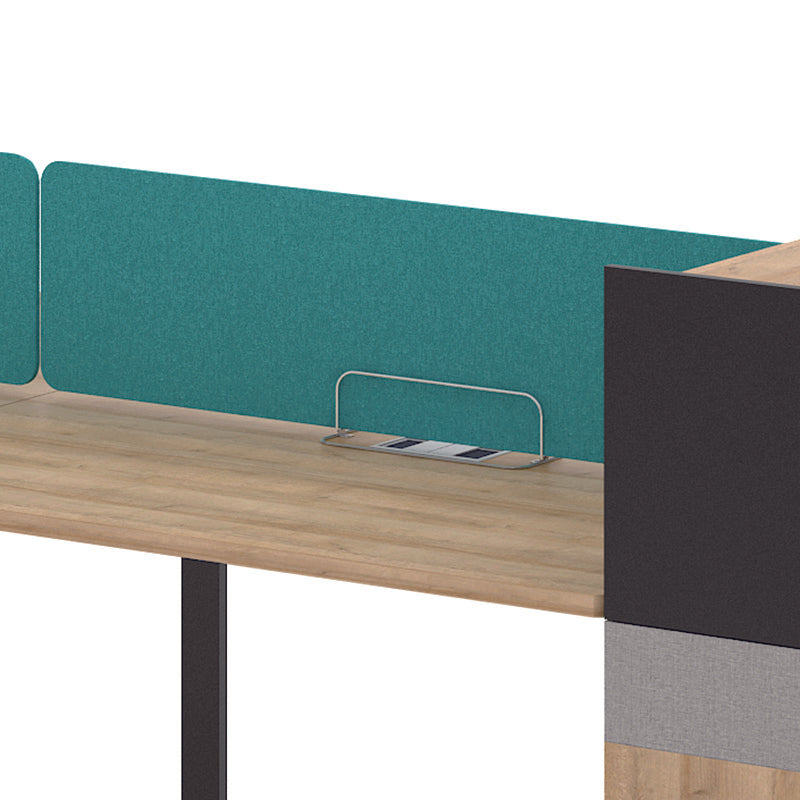 LENNON 4-Seat Workstation Office Desk in Kaldi Grey Blue - Perfect for Home Office, Coworking Spaces & Conference Rooms